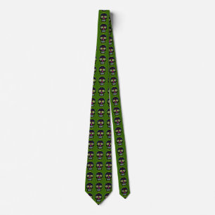 Corbata Calavera de Azúcar Negra
