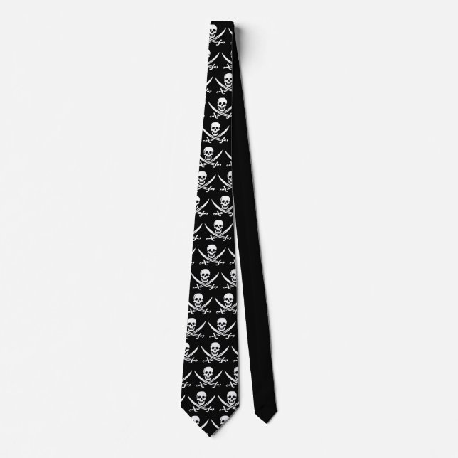 Corbata Calavera de pirata y espadas (Anverso)
