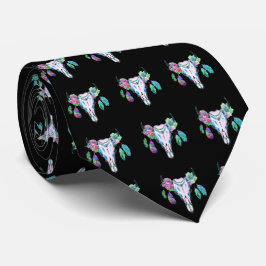 Corbata Calavera de vaca del suroeste occidental con pluma