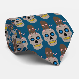 Corbata Calavera gótica y Rat Halloween
