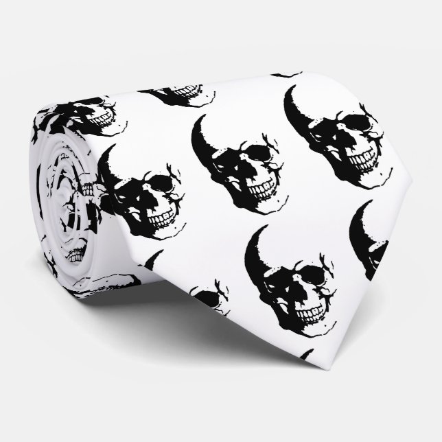 Corbata Calavera - Pesada fantasía Metalizado arte (Enrollado)