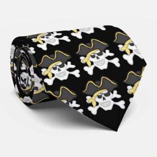 Corbata Calavera pirata y encrucijada