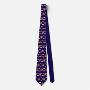 Corbata Calavera pirata y huesos