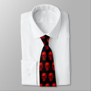 Corbata Calavera roja gótica