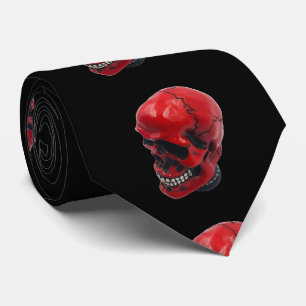 Corbata Calavera roja sangrienta sobre el traje de hallowe