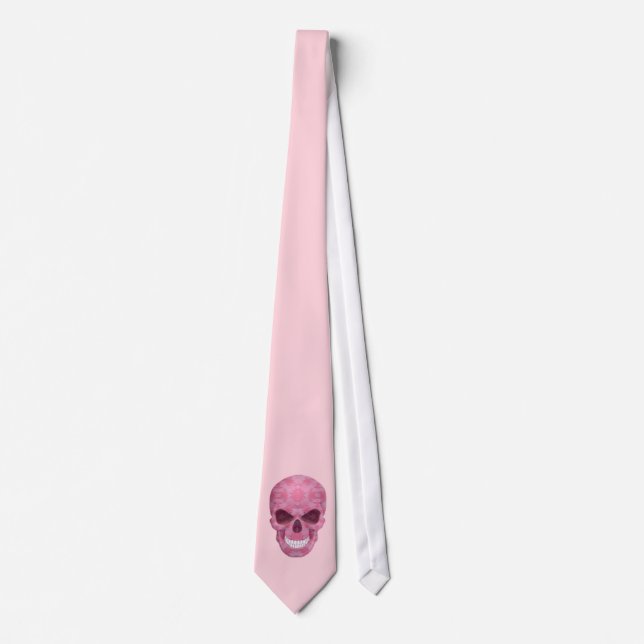 Corbata Calavera rosa de camuflaje (Anverso)