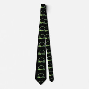 Corbata Calavera verde alienígena sobre negro