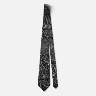 Corbata Calavera y columna vertebral Paisley oculta Góti