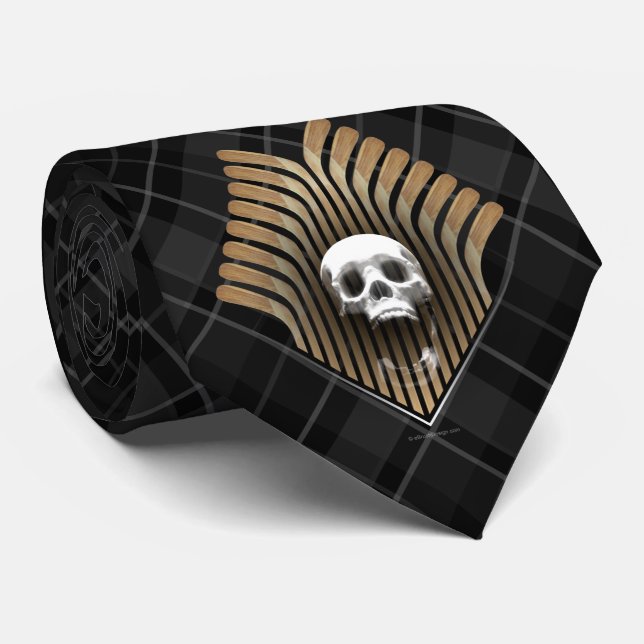 Corbata Calavera y garrapatas (hockey) (Enrollado)