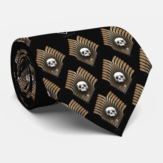 Corbata Calavera y garrapatas (hockey) (Enrollado)