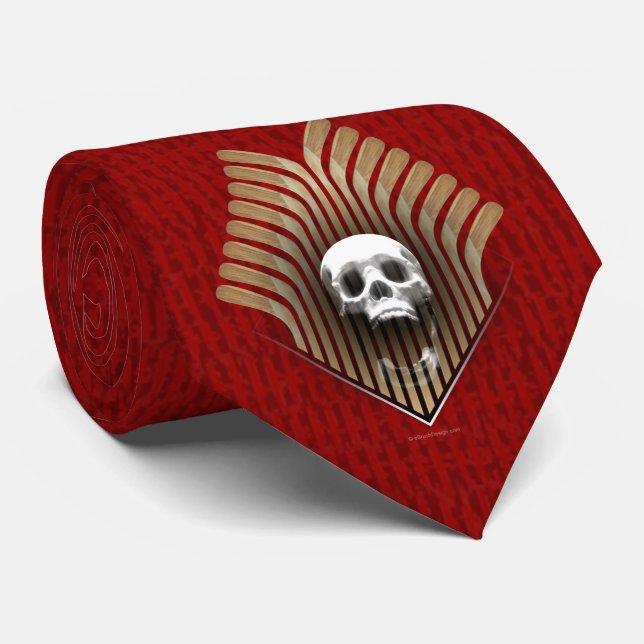 Corbata Calavera y garrapatas (hockey) (Enrollado)