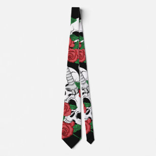 Corbata Calavera y Rosas
