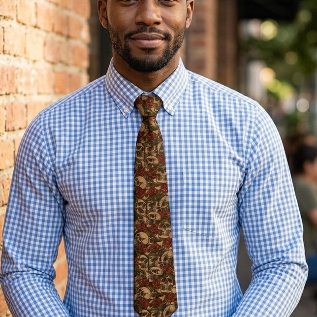 Corbata Calavera y Rosas patrón de grafiti (Subido por el creador)