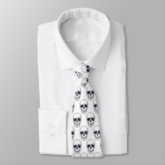 Corbata Calaveras de los hombres de los Tie-Halloween (Atado)