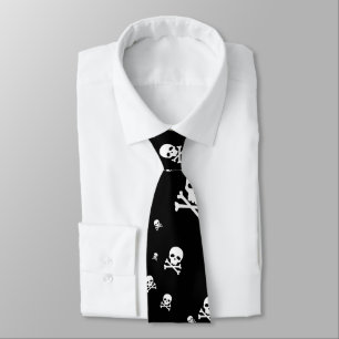 Corbata Calaveras de piratas blancos de Littles sobre fond