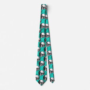 Corbata Calaveras de Turquesa y Diseño de la Serie Girasol