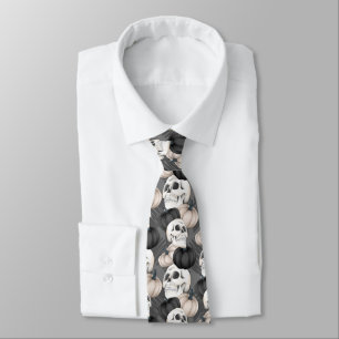 Corbata calaveras espeluznantes calabazas de Halloween pat