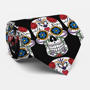 Corbata Calaveras humanas decoradas Thunder_Cove