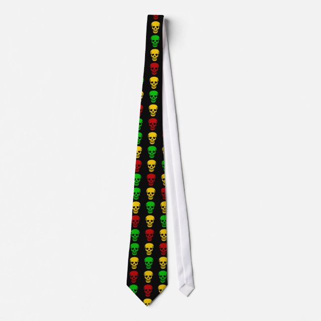 Corbata Calaveras rastas (Anverso)