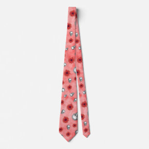 Corbata Calaveras rojas y diseño de la serie girasol 6