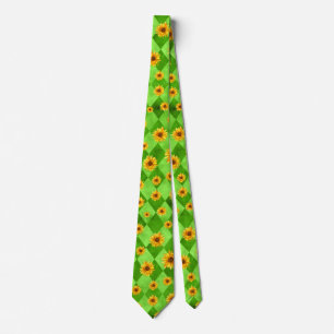 Corbata Calaveras Verdes y Diseño de la Serie de Girasoles