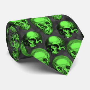 Corbata Calaveras Verdes y Diseño de la Serie de Girasoles