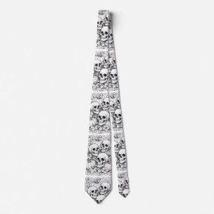 Corbata calaveras y calabazas