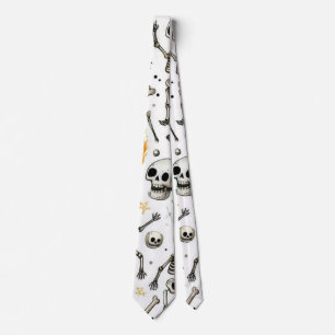 Corbata Calaveras y esqueletos de Halloween
