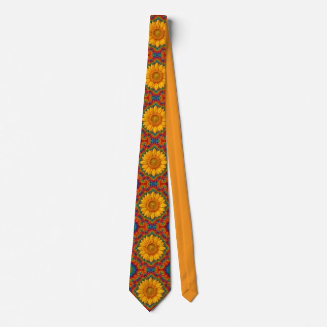 Corbata Calcetines de girasol caleidoscopio Tie (Anverso)