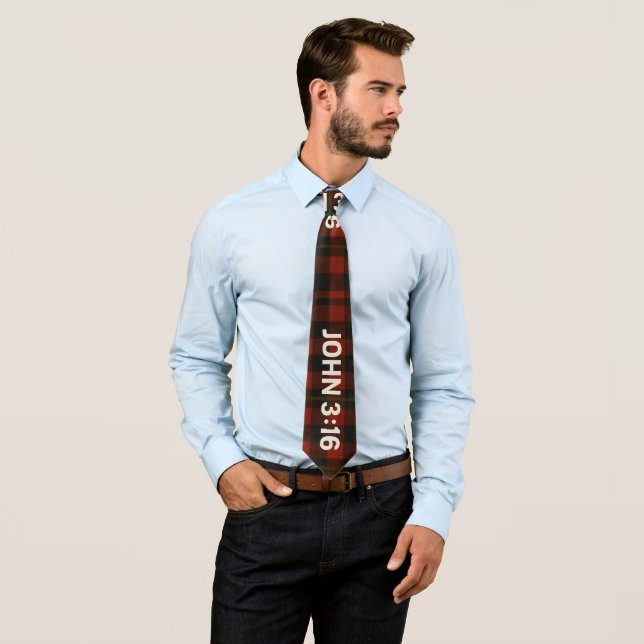 Corbata Calcetines de Navidad de cuadros de búfalo con esc (In situ)
