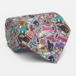 Corbata Calcomanía Retro - Grafiti de Dibujos Animados