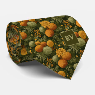 Corbata Caléndula Negrita Otoño Monograma