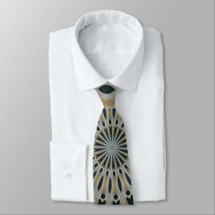 Corbata Calidoscopio de Camello y Verde Teal