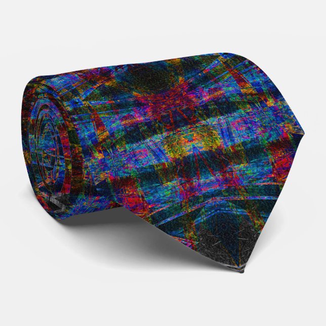 Corbata Calidoscopio del Espectro de Medianoche (Enrollado)