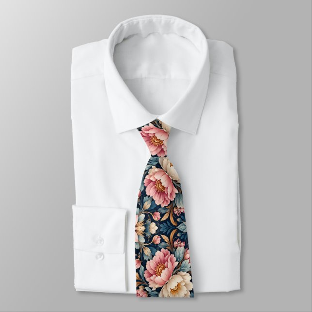 Corbata Calidoscopio floral moderno simétrico (Atado)