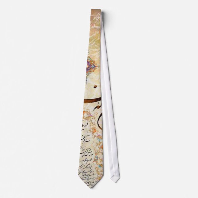Corbata Caligrafía iraní del poema de KHAYYAM (Anverso)