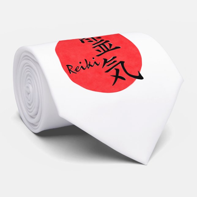 Corbata Caligrafía y Palabra Reiki 1 (Enrollado)