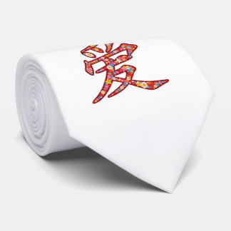 Corbata Calligrafía china de amor Flowe