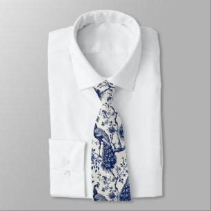 Corbata Calzado de cuello de pavo real estilo Chinoiserie