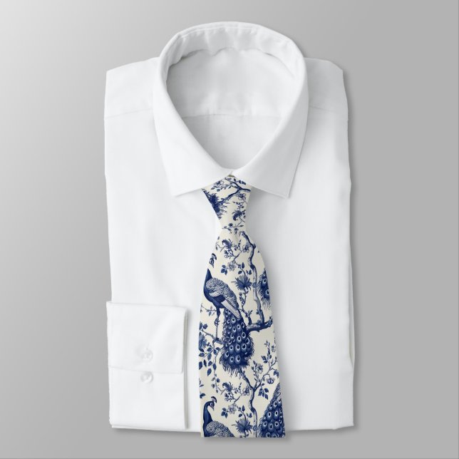Corbata Calzado de cuello de pavo real estilo Chinoiserie (Atado)