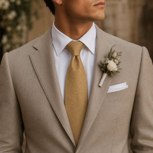Corbata Camel Old Money Micro Weave