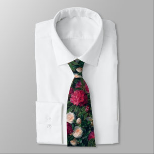 Corbata Camellias rosas oscuras y rododendros blancos