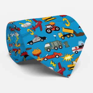 Corbata Camiones Autos Vehículos Aviones Retro Cómic