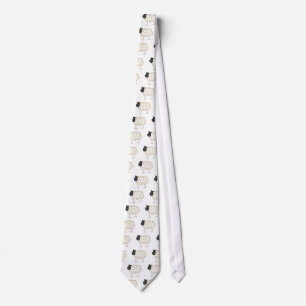 Corbata Camisetas de ovejas con figuras de palitos y regal