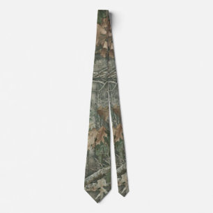 Corbata Camo de bosque con patrón de hojas secas