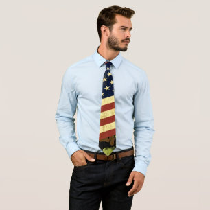 Corbata Camo de la Bandera Estadounidense Grungy