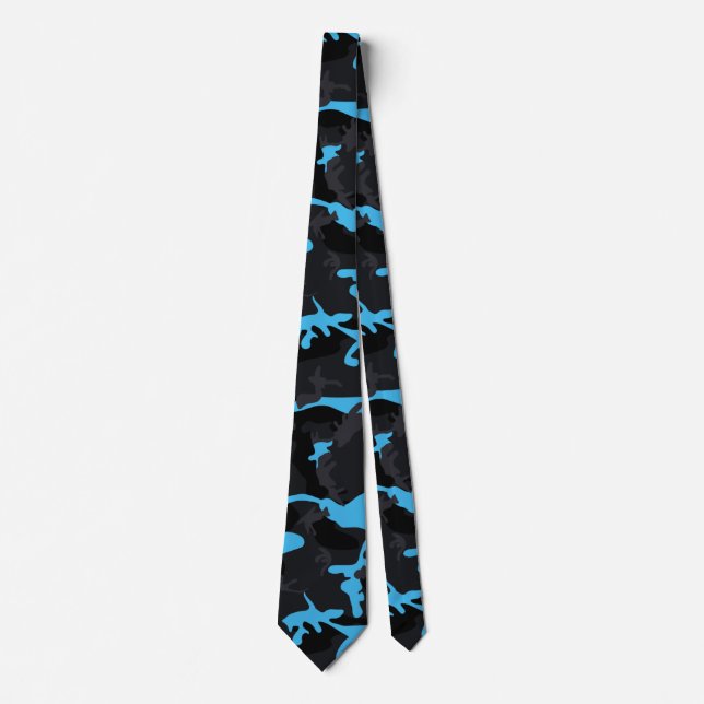 Corbata Camo de resaltados eléctricos azules (Anverso)