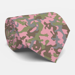 Corbata Camo divertido lindo - Pink Woodland