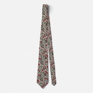 Corbata Camo Retro (rojo verde)