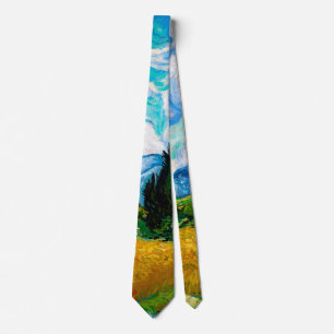 Corbata Campo de trigo con cipreses, Van Gogh